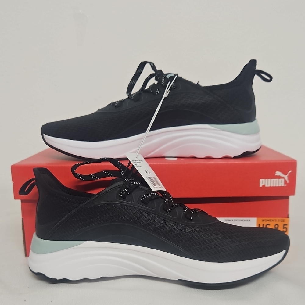 Puma Black and White Athletic Shoes